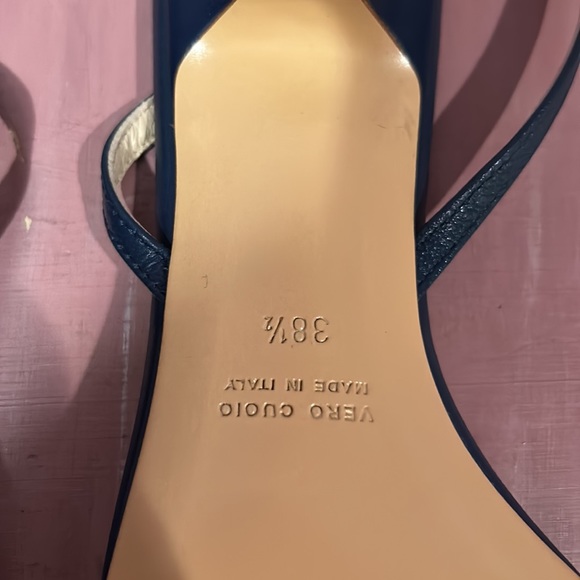 NWOT Barney’s NewYork summer sandal. Ankle wrap. Size 8,5 navy color. - Picture 7 of 8